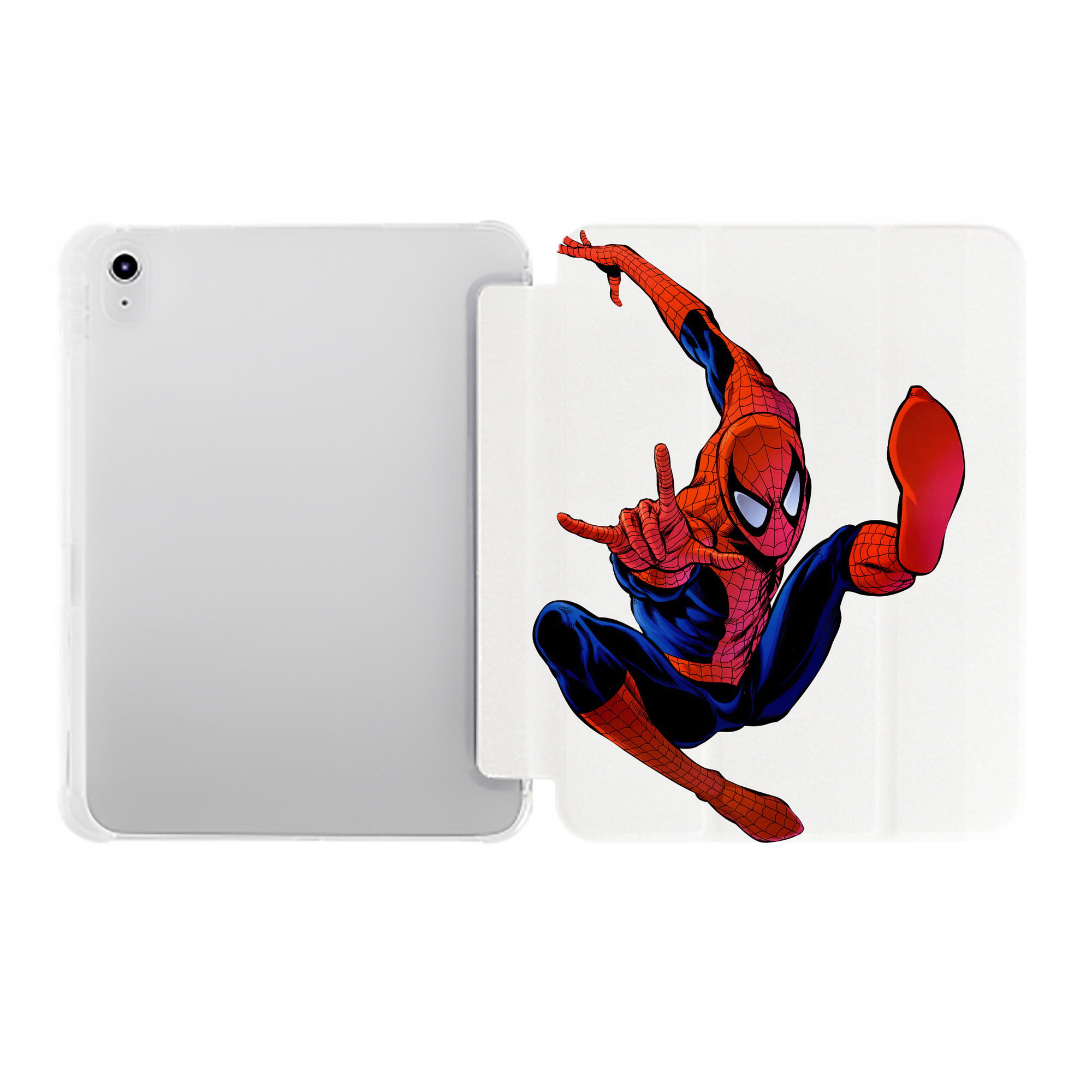 （画像用） Spider Man スパイダーマン IPad ケース ペン収納付き 三つ折りスタンド PUレザー×シリコン 対応機種9.5/10.5/10.9インチ